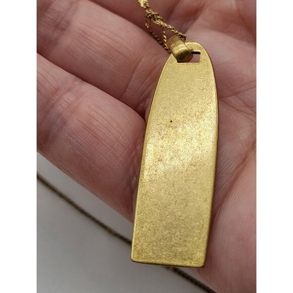Madewell Necklace Brass Gold Tone Pendant Chain Boho Simple Minimalist - Picture 10 of 11
